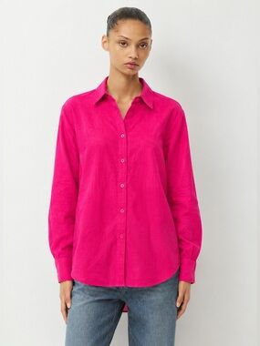DKR & Company Fuchsia Pink Button Up Blouse Size M NWT